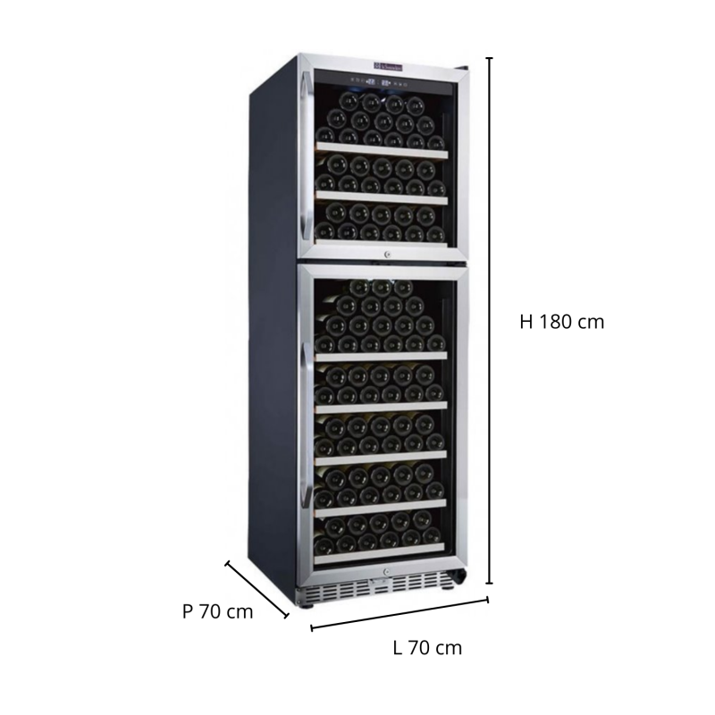 180-bottle bi-zone wine cellar