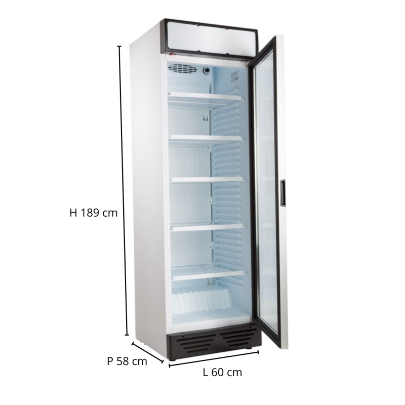 Glazen koelkast 390L