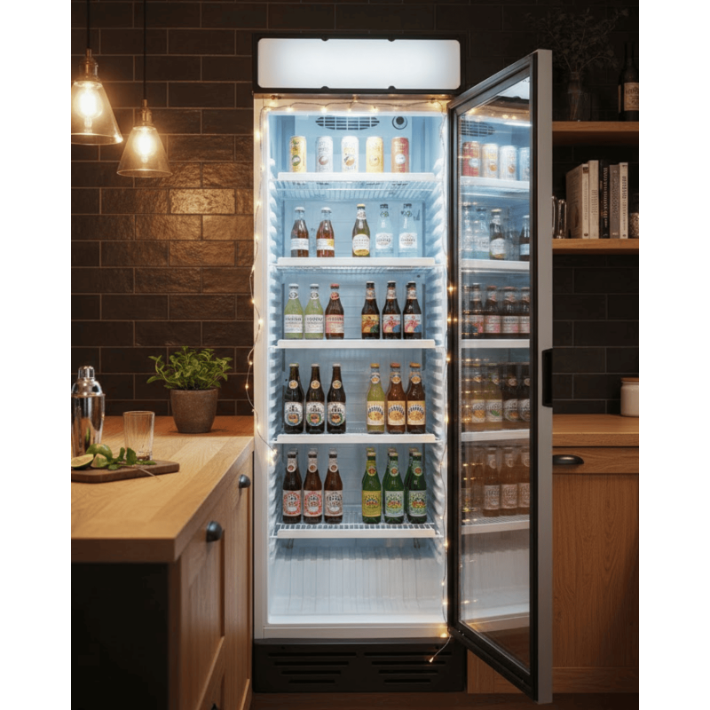 Glazen koelkast 390L