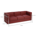 Canape Kubic 3 Pl Rouge