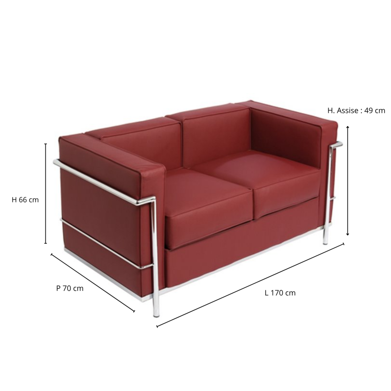 Canape Kubic 2 Pl Rouge