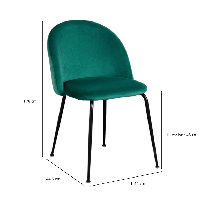 Groen fluwelen stoel huren