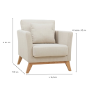 Scandinavian beige armchair rental