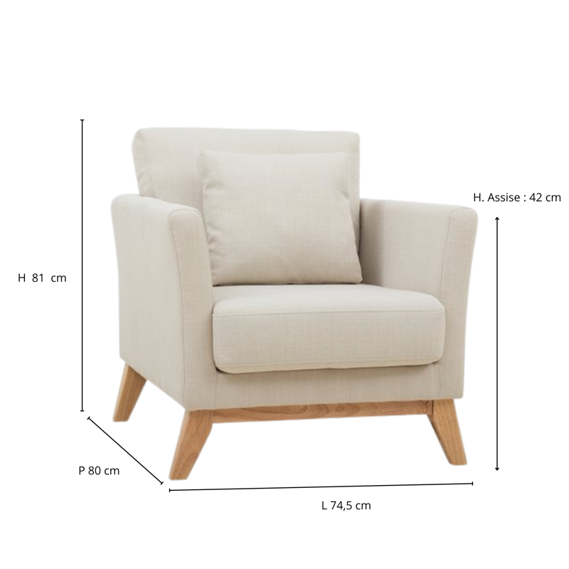 Vermietung skandinavischer Sessel beige